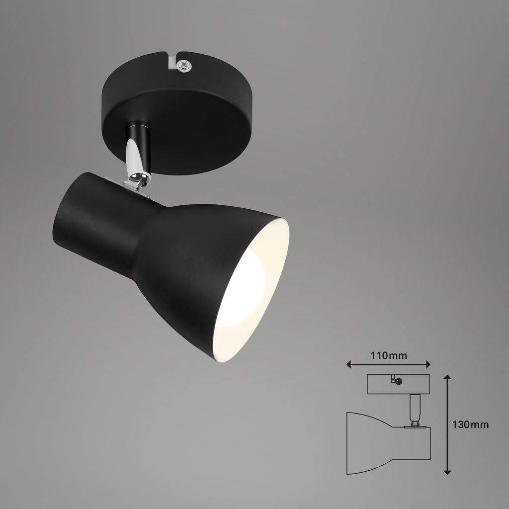 Faretto 13 cm 1x exkl. E14 25W nero